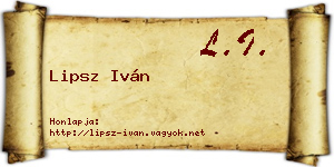 Lipsz Iván névjegykártya